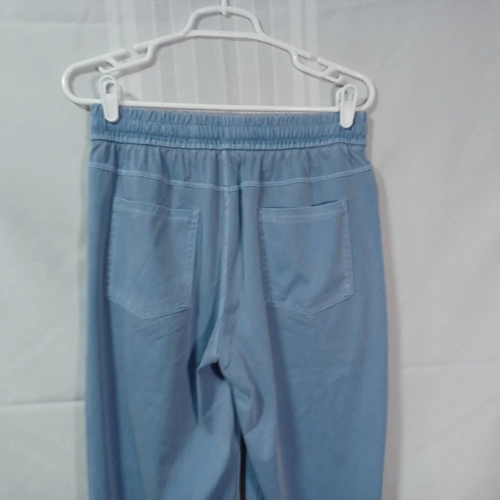 Comfijeans Jogger Pants Womens 28 Light Blue Elastic Waist Drawstring Casual New